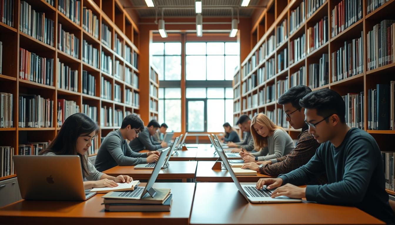 Students working in research laboratory